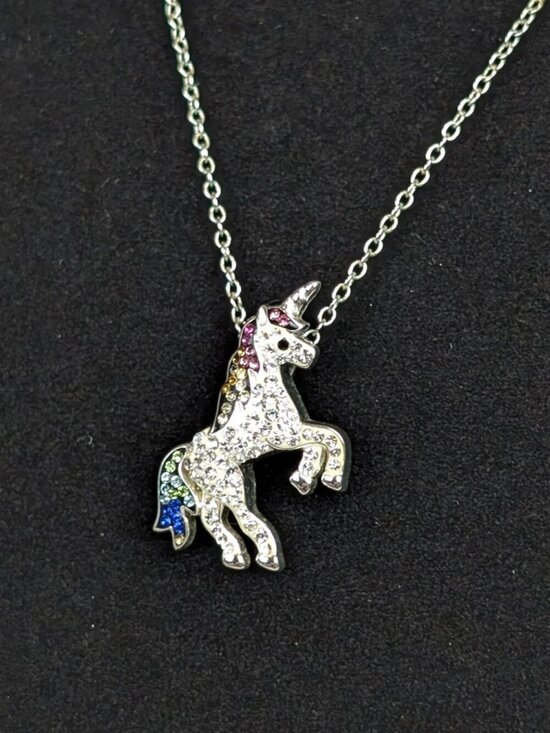 JCM Jewelry - (2/$20) JCM Rhinestone Unicorn Pendant Necklace
